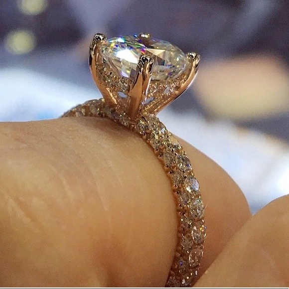 Silver White sapphire crystal birthston Ring - Picture 2 of 10